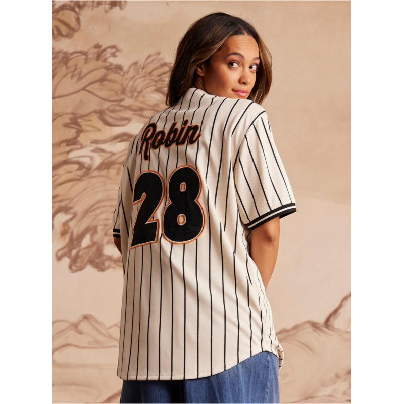 【F1】全新小熊維尼迪士尼Disney Winnie the Pooh Tigger條紋棒球衣BoxLunch SZ L-細節圖3