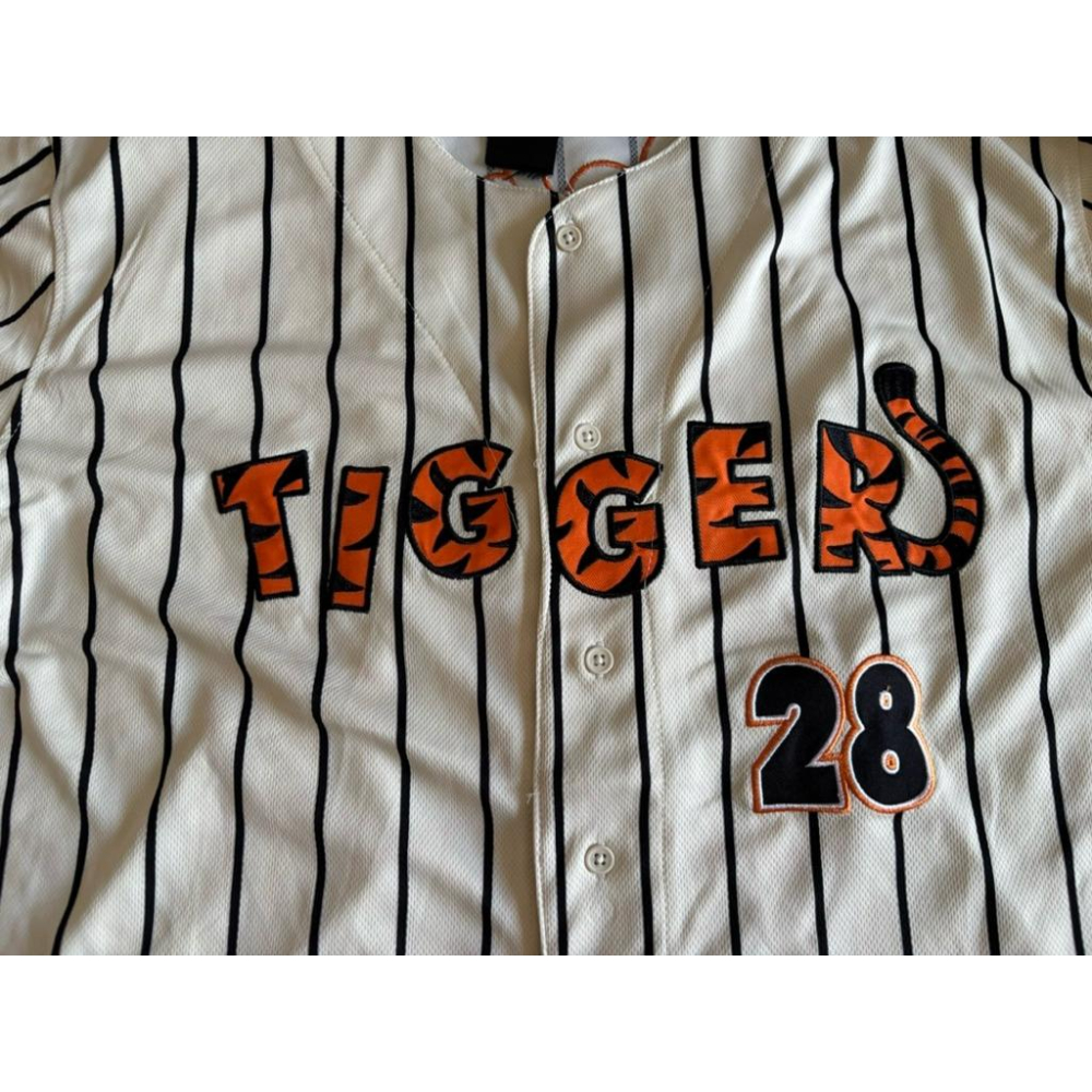 【F1】全新小熊維尼迪士尼Disney Winnie the Pooh Tigger條紋棒球衣BoxLunch SZ L-細節圖5