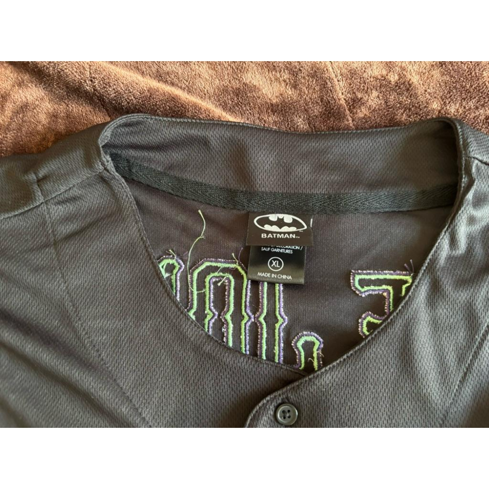 【K4】全新DC Comics蝙蝠俠Batman The Joker小丑Gotham高譚市BoxLunch棒球球衣XL-細節圖3