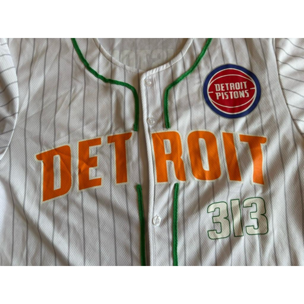 【P2】全新底特律活塞Detroit Pistons 313特殊活動棒球球衣 SZ L-細節圖2