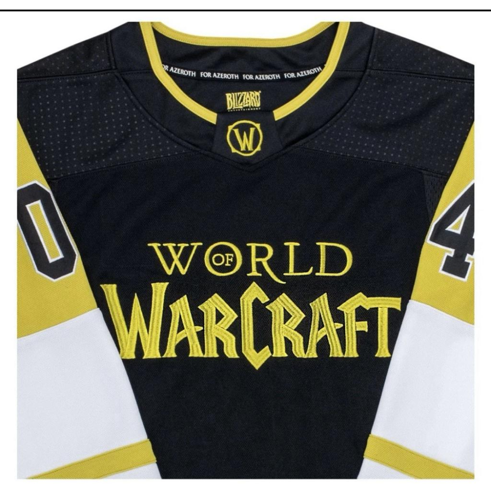 全新魔獸世界Blizzard World Of Warcraft Hockey Jersey Azeroth冰球球衣 L-細節圖2