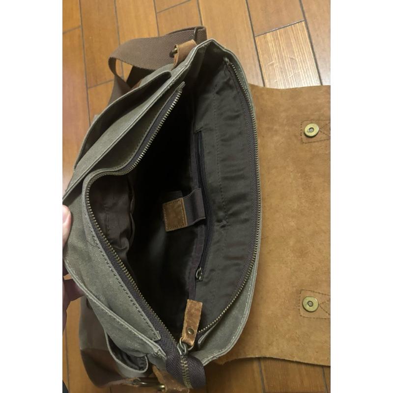 摩洛哥帶回牛皮帆布書包-細節圖4