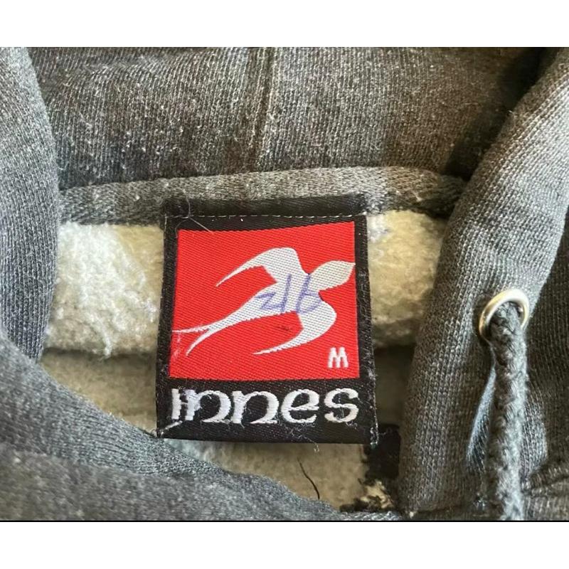 二手古著Vintage美產稀有滑板大牌 Innes logo帽T SZ M-細節圖3