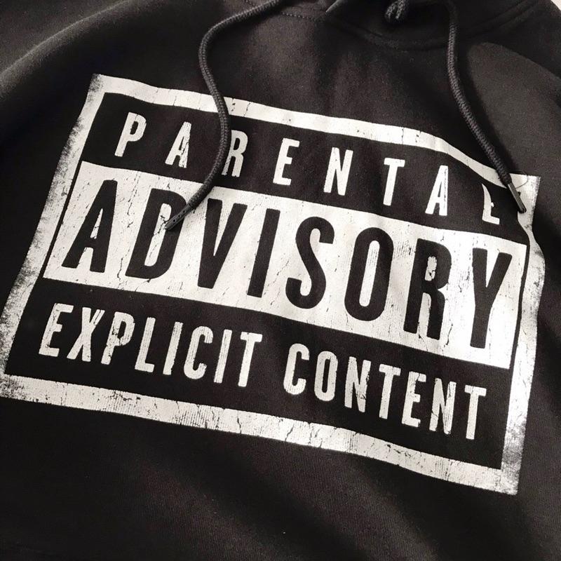 【J4】全新Parental Advisory限制級警告帽T SZ L-細節圖2