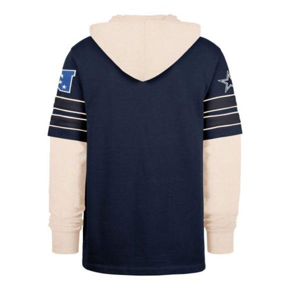 全新＇47達拉斯牛仔Dallas Cowboys Split Zone Cornerback假兩件帽T SZ L-細節圖2