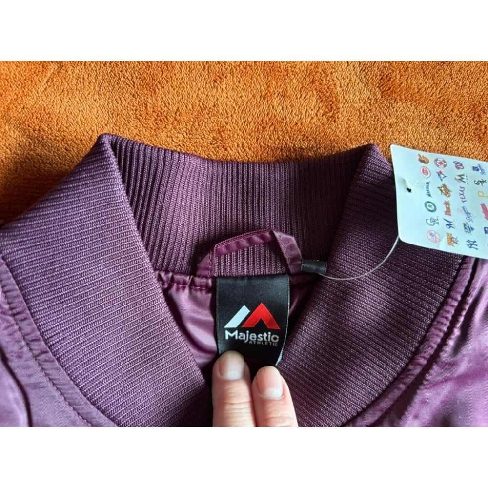 全新Majestic NHL Anaheim Ducks安納罕巨鴨Elwood Satin棒球外套 SZ M-細節圖5