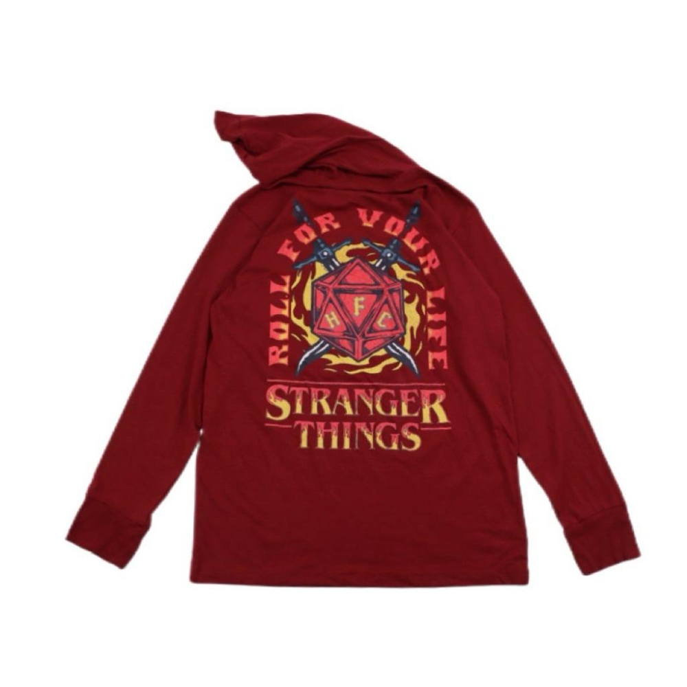 全新怪奇物語Stranger Things薄連帽長T SZ L-細節圖3