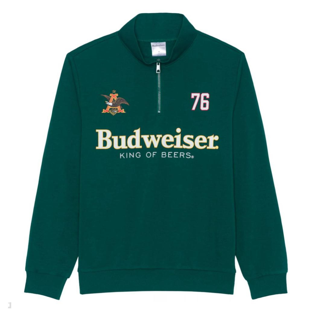 全新百威啤酒拉鏈大學T Budweiser Clydesdales Sweater SZ L-細節圖4