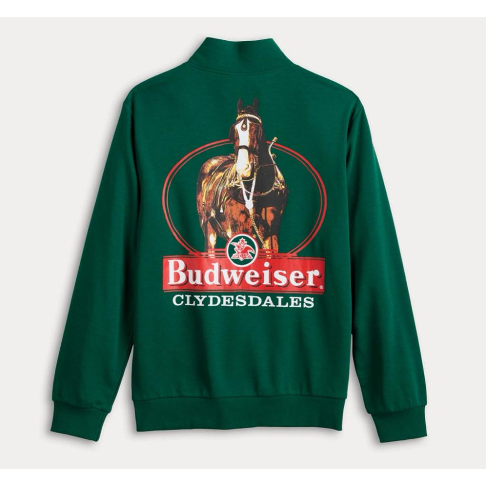 全新百威啤酒拉鏈大學T Budweiser Clydesdales Sweater SZ L-細節圖5
