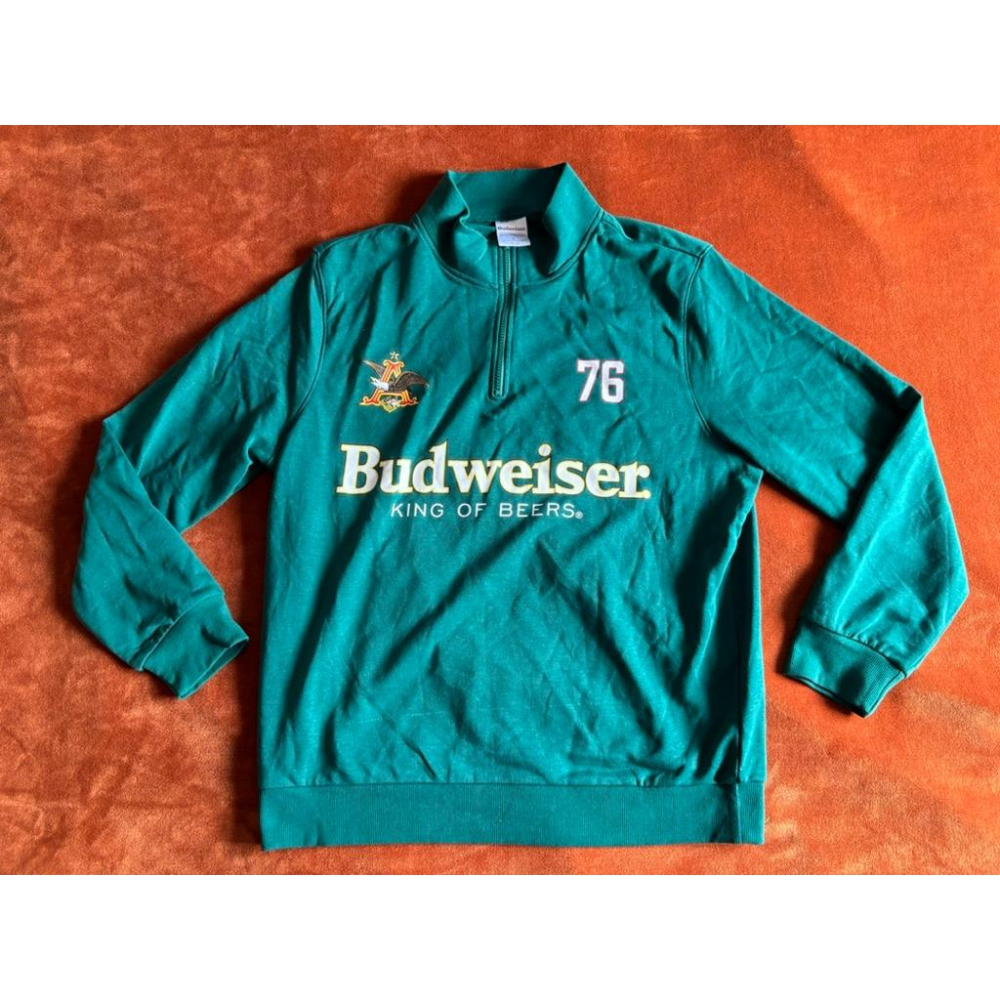 全新百威啤酒拉鏈大學T Budweiser Clydesdales Sweater SZ L-細節圖6