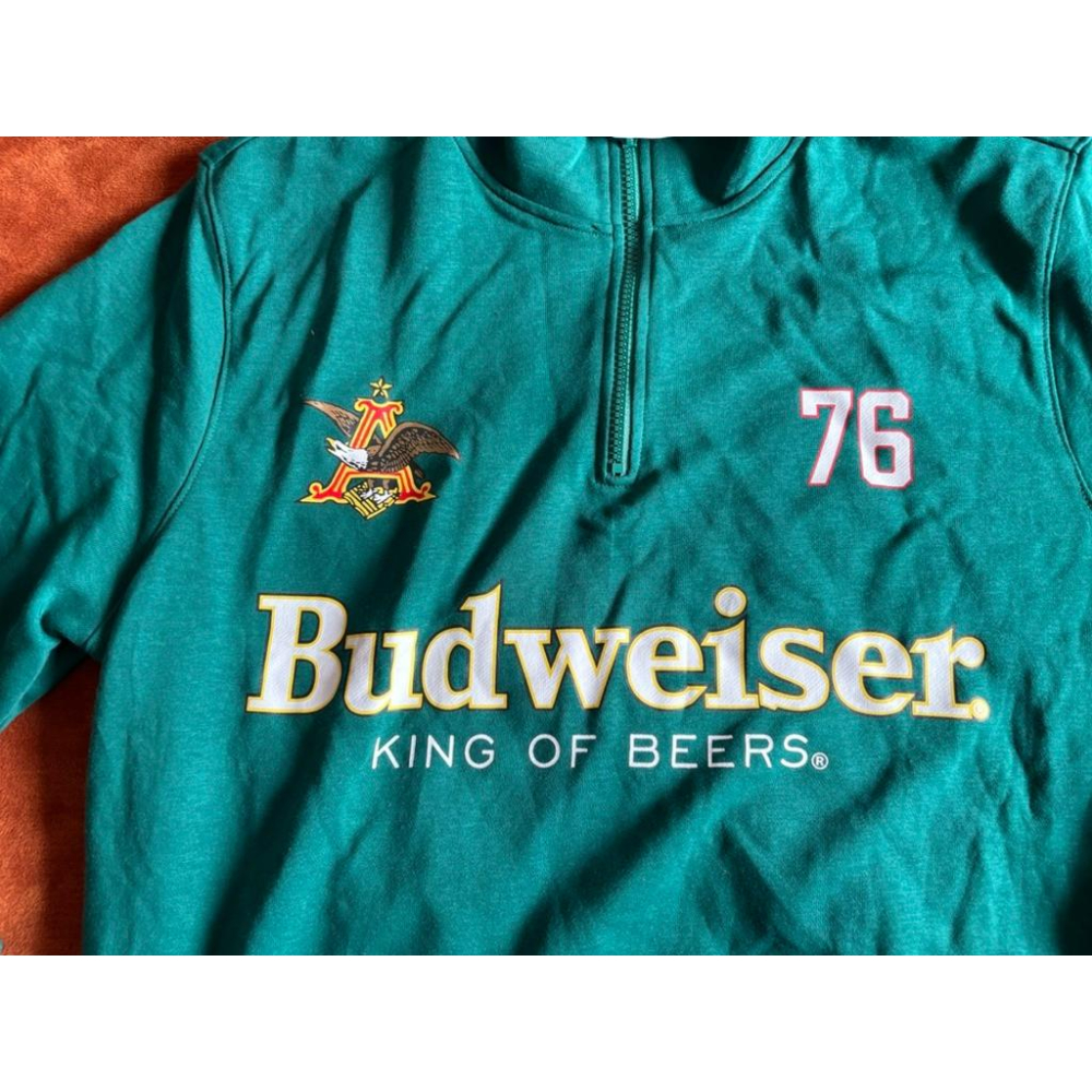 全新百威啤酒拉鏈大學T Budweiser Clydesdales Sweater SZ L-細節圖7