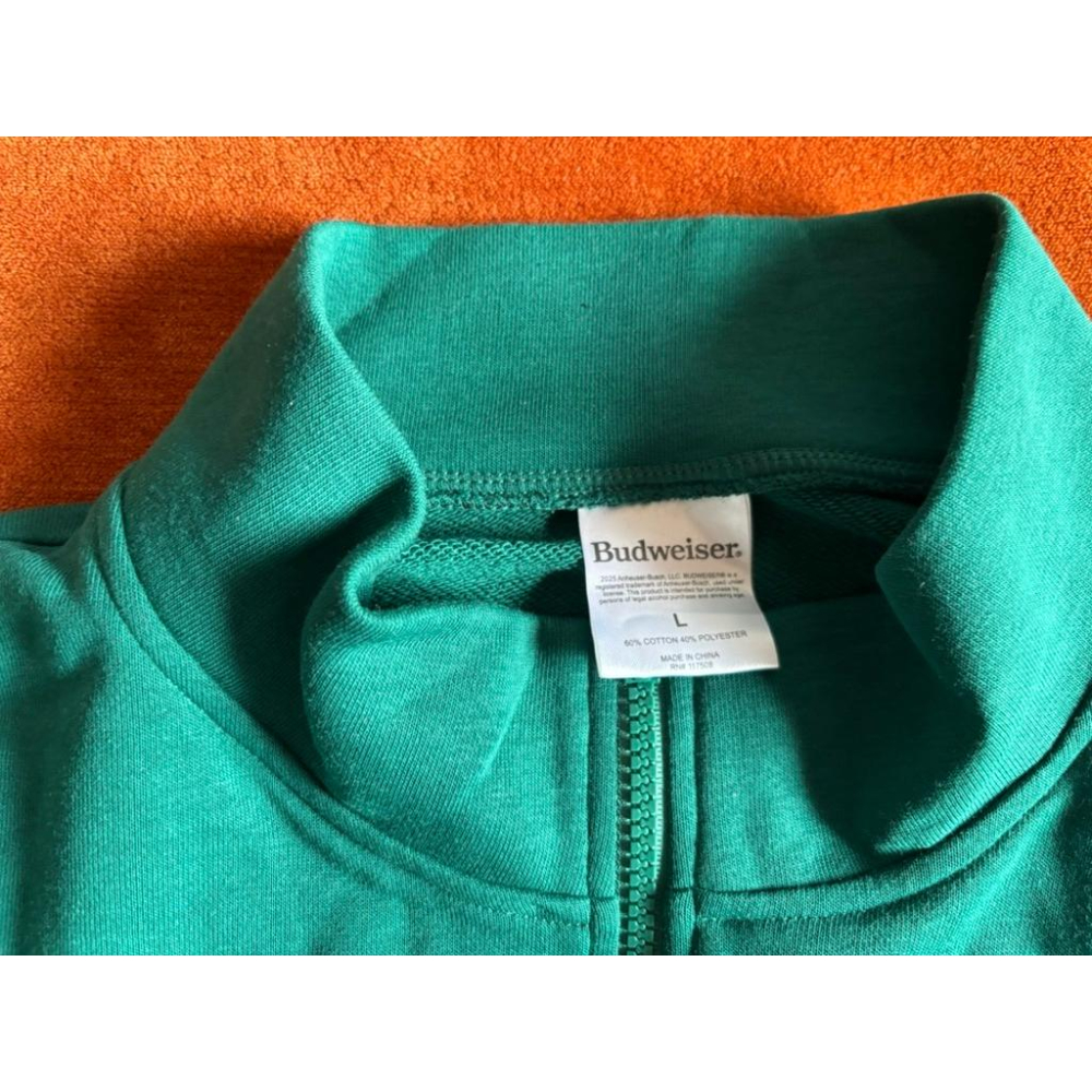 全新百威啤酒拉鏈大學T Budweiser Clydesdales Sweater SZ L-細節圖8