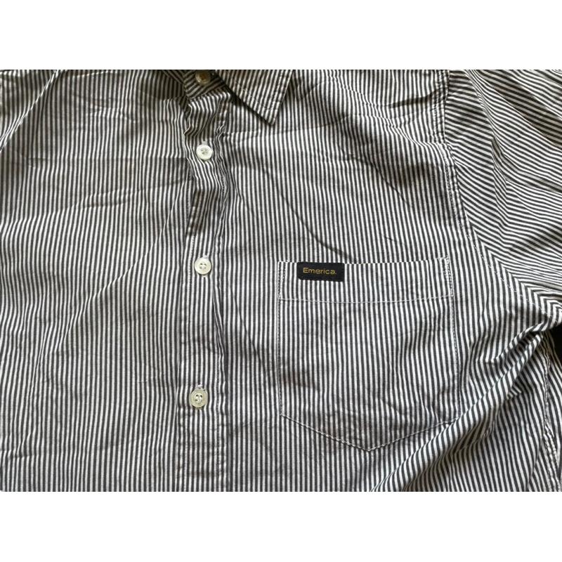 【P4】二手古著Vintage Emerica直條紋襯衫 SZ M-細節圖5