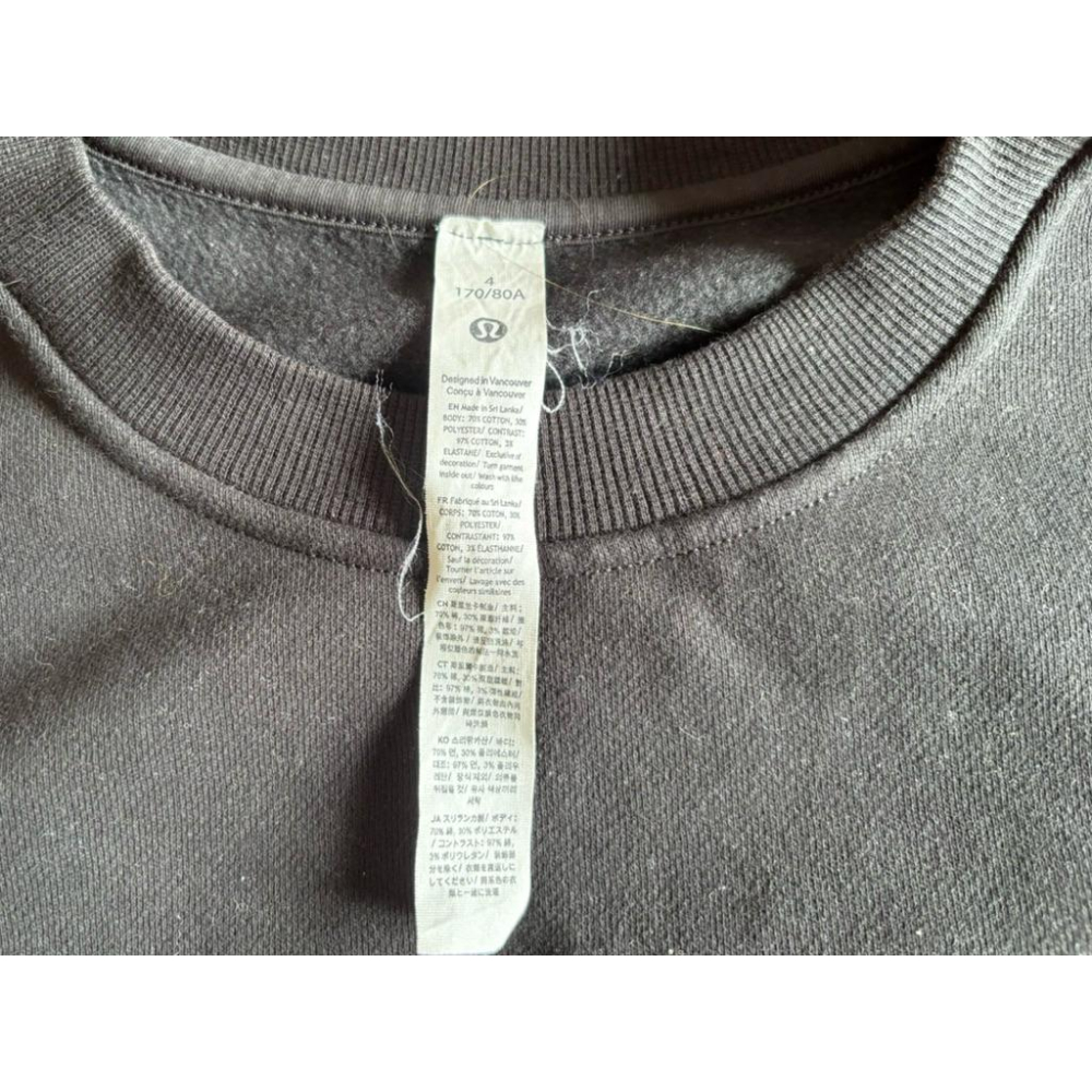二手lululemon Perfectly Oversized Crew *Fleece大學T SZ 4-細節圖7