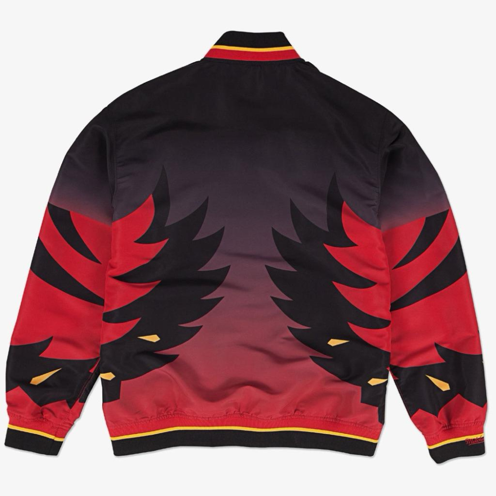 全新MITCHELL & NESS HAWKS 95-96 BLACK NBA WARM UP JACKET SZ XL-細節圖2
