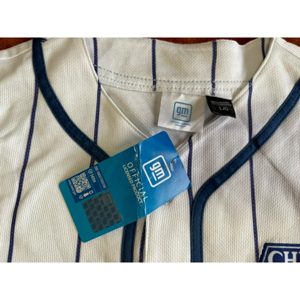 全新雪弗蘭Chevrolet直條紋棒球球衣  SZ L-細節圖2