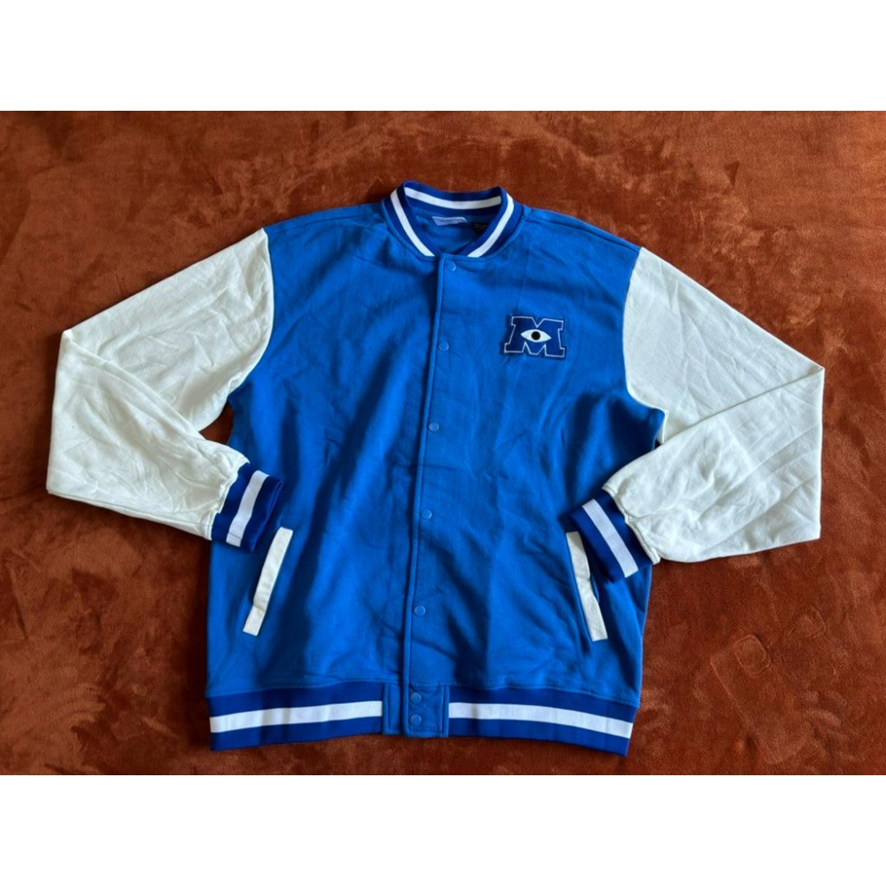 全新迪士尼怪獸大學Mad Engine Monsters University Varsity Jacket棒球外套 L-細節圖6
