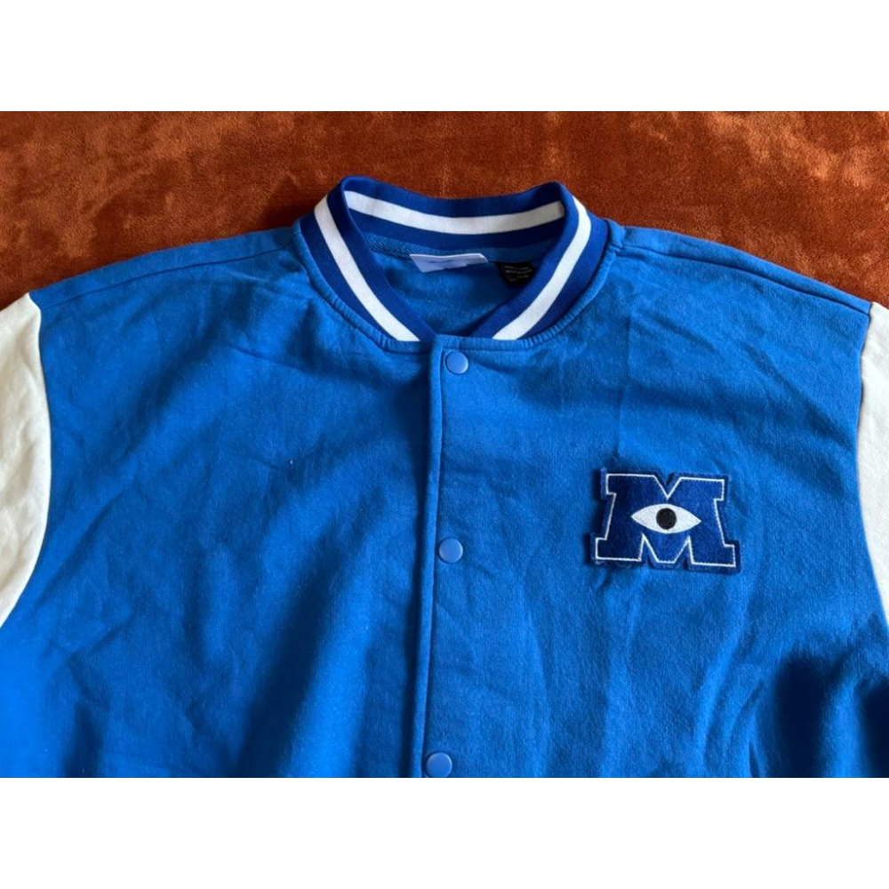 全新迪士尼怪獸大學Mad Engine Monsters University Varsity Jacket棒球外套 L-細節圖7