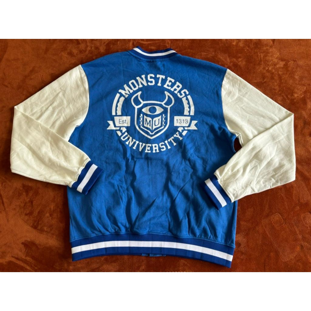 全新迪士尼怪獸大學Mad Engine Monsters University Varsity Jacket棒球外套 L-細節圖8