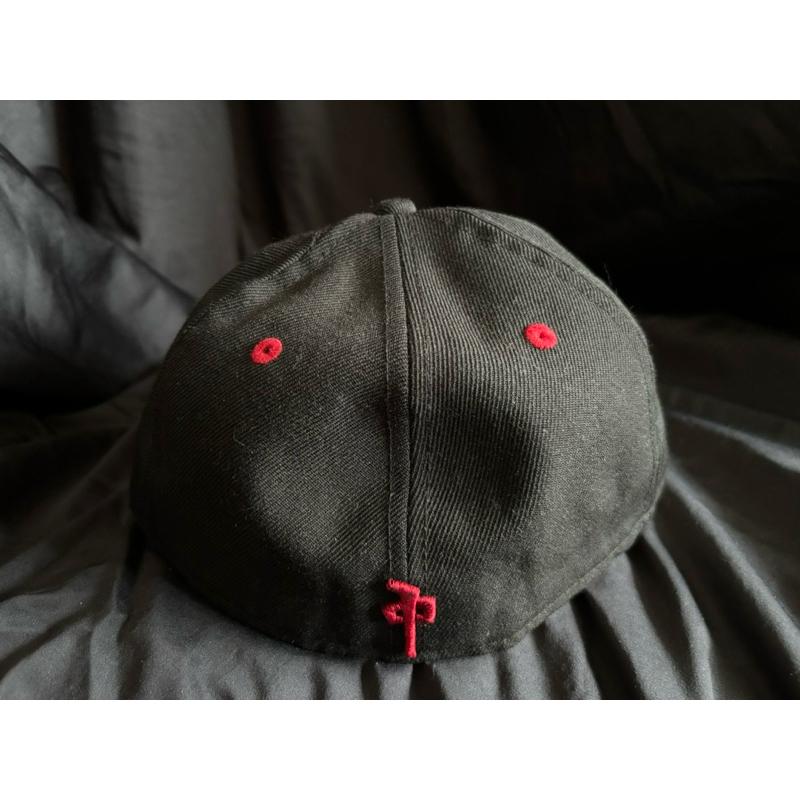 二手古著Vintage New Era滑板大牌Red Dragon紅中RDS全封棒球帽SZ 7 1/4-細節圖3