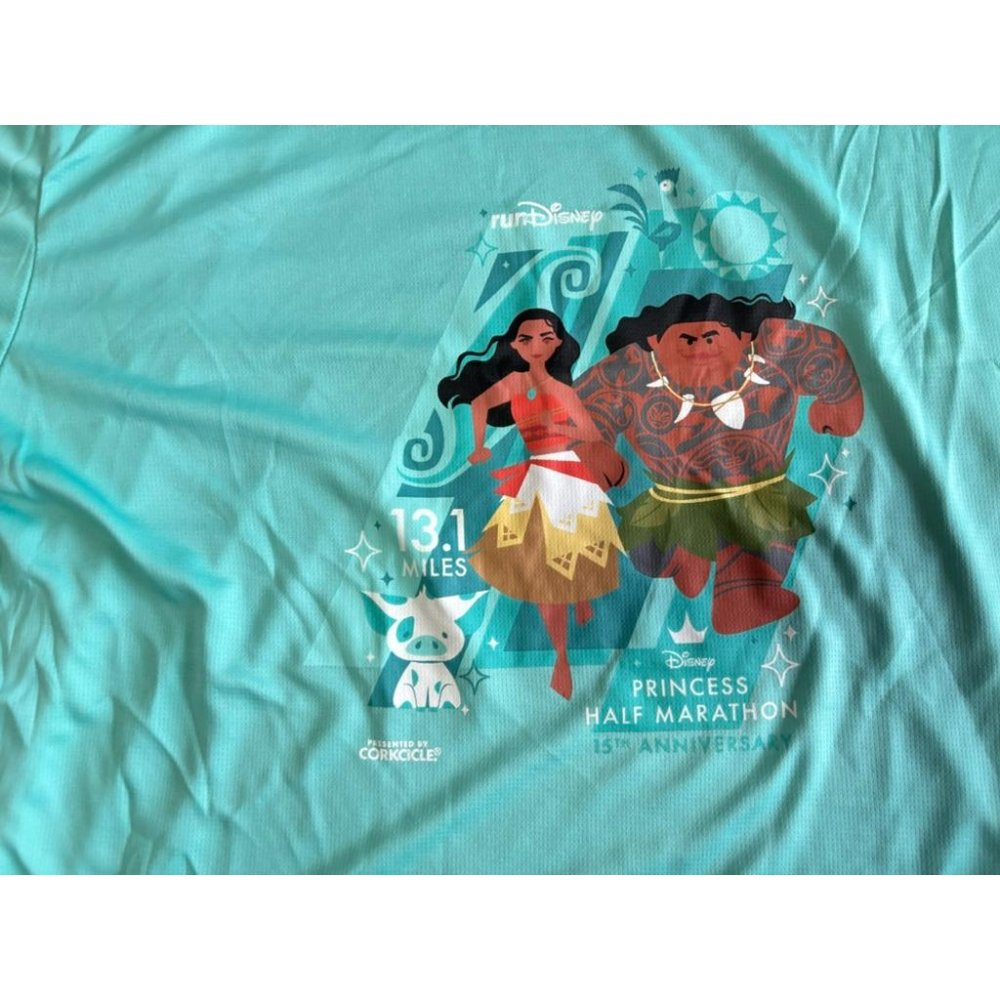 全新迪士尼半馬Run Disney Princess Half Marathon Moana紀念短T SZ L-細節圖2