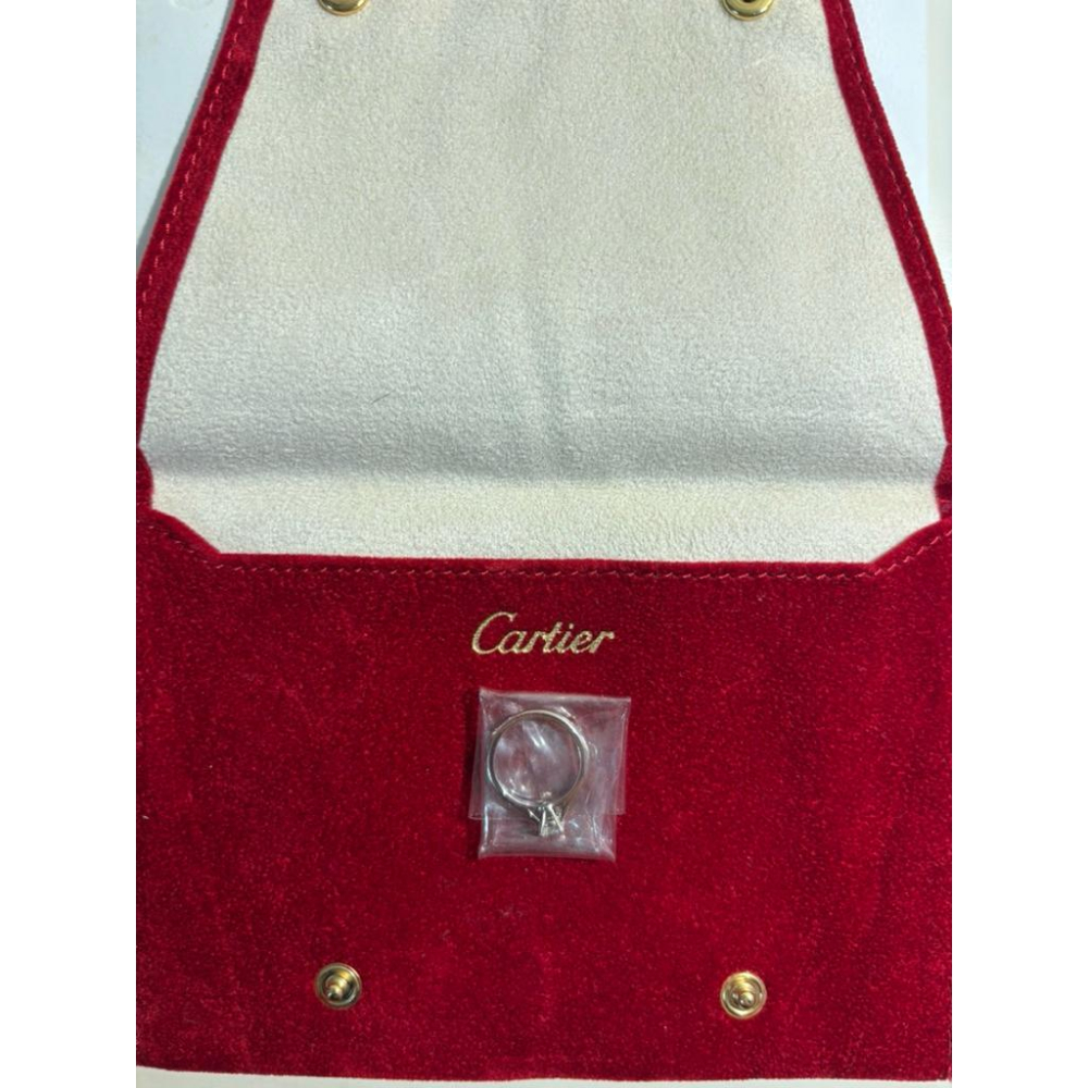 二手卡地亞CARTIER SOLITAIRE 1895 PT950卡地亞鉑金四抓單顆鑽戒指婚戒 49號 0.31克拉-細節圖5