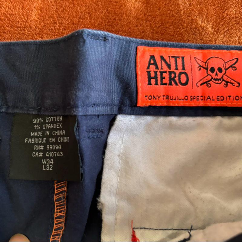 【F3】二手古著Vintage西海岸滑板大牌FourStar x Antihero Anti Hero聯名短褲 SZ34-細節圖3