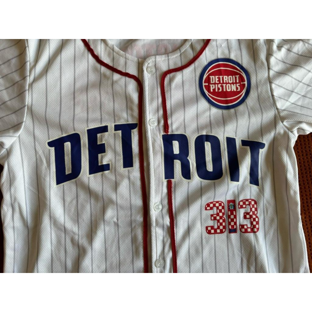 【P2】全新底特律活塞Detroit Pistons 313特殊活動棒球球衣 SZ M/L-細節圖3
