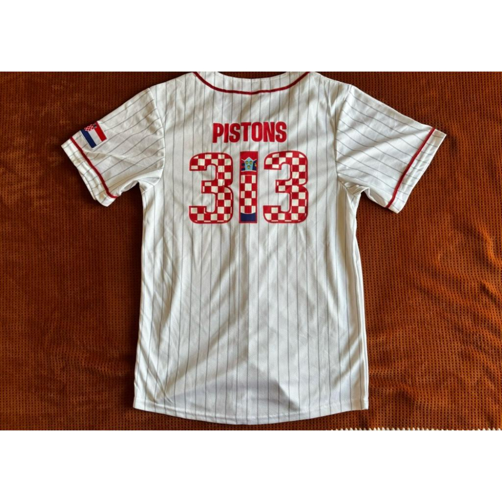 【P2】全新底特律活塞Detroit Pistons 313特殊活動棒球球衣 SZ M/L-細節圖5