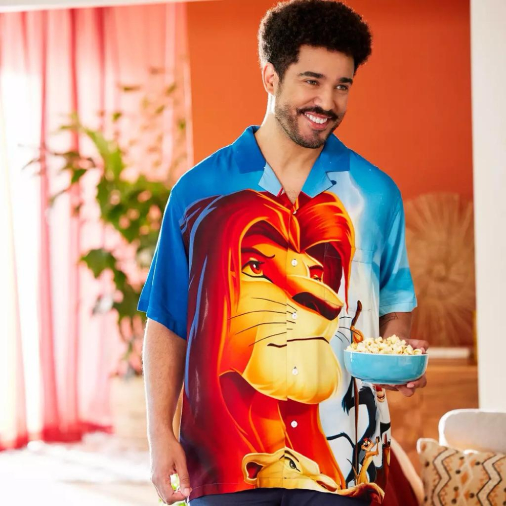 【K2】全新迪士尼Disney獅子王The Lion King Camp短襯衫 SZ M-細節圖3