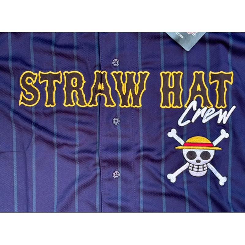 【O2】Boxlunch 全新One Piece航海王魯夫Luffy Straw Hat Jersey棒球球衣SZ L-細節圖3