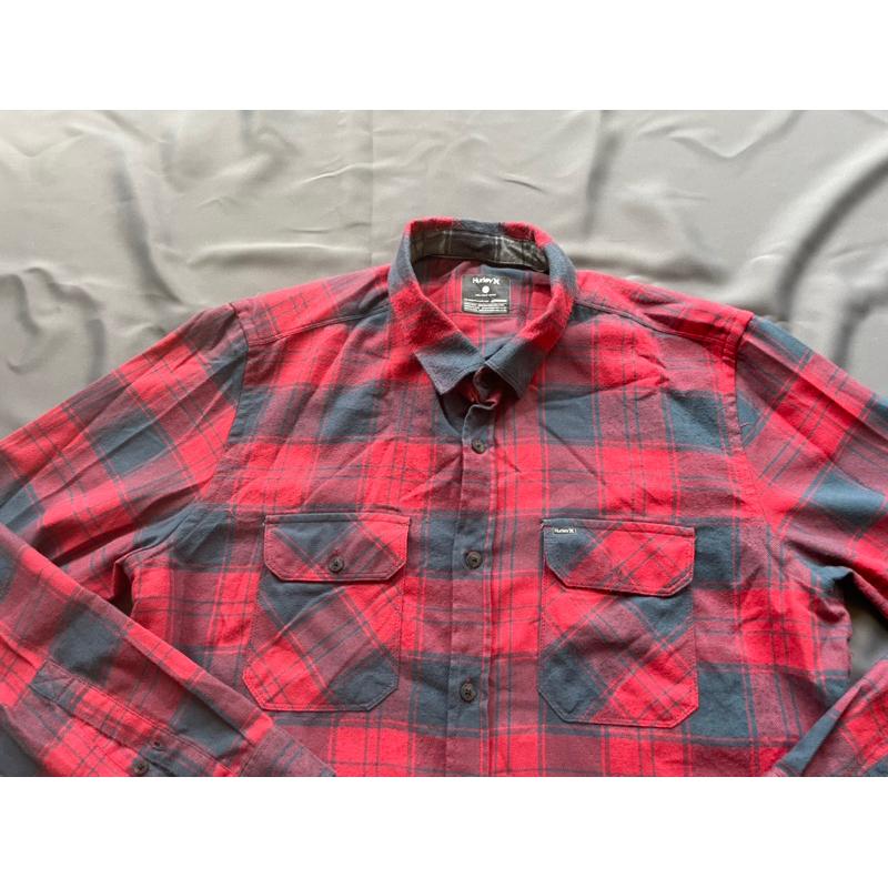 【P4】二手衝浪大牌Hurley格紋襯衫 SZ L-細節圖2