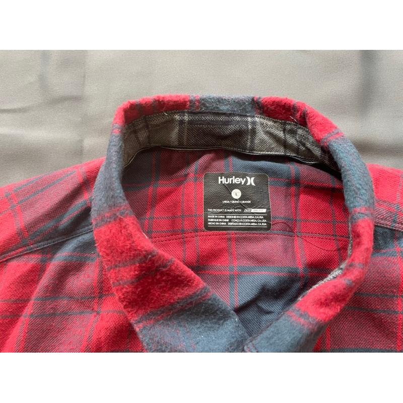 【P4】二手衝浪大牌Hurley格紋襯衫 SZ L-細節圖3
