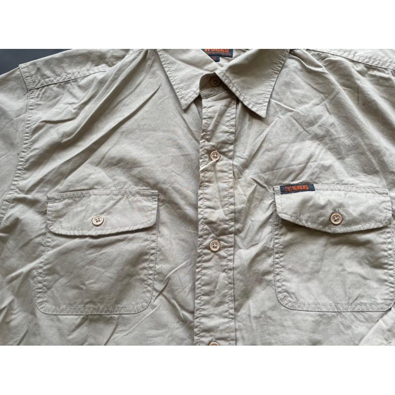 【P4】全新卡其素面Twenty Works工裝襯衫 SZ M-細節圖2