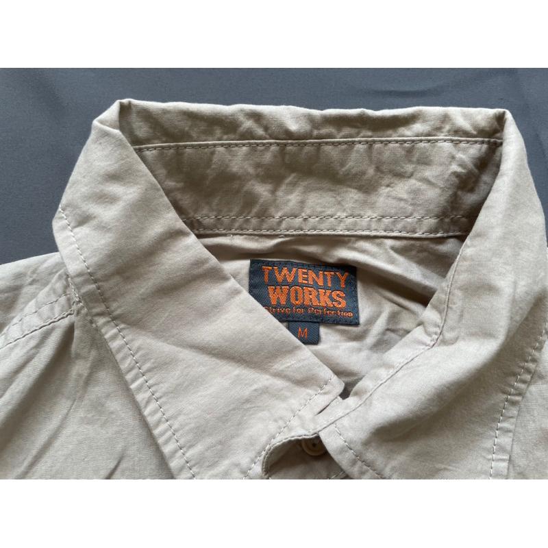 【P4】全新卡其素面Twenty Works工裝襯衫 SZ M-細節圖3