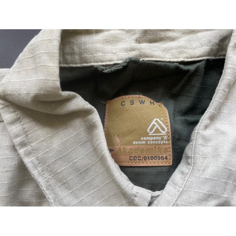 【P4】早期二手古著Vintage嘻哈大牌Akedemiks卡其襯衫 SZ L-細節圖5