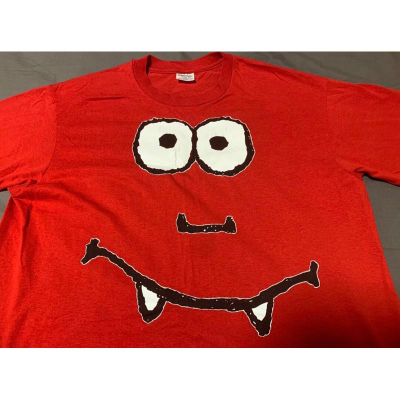 美製90’s二手古著Vintage笑臉短T二手古著 SZ L-細節圖2