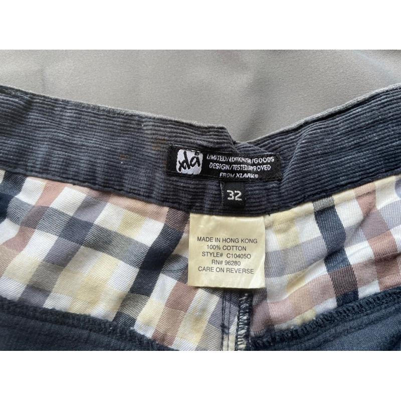 二手古著Vintage香港製造潮牌Xlarge燈芯絨長褲 SZ 32-細節圖4