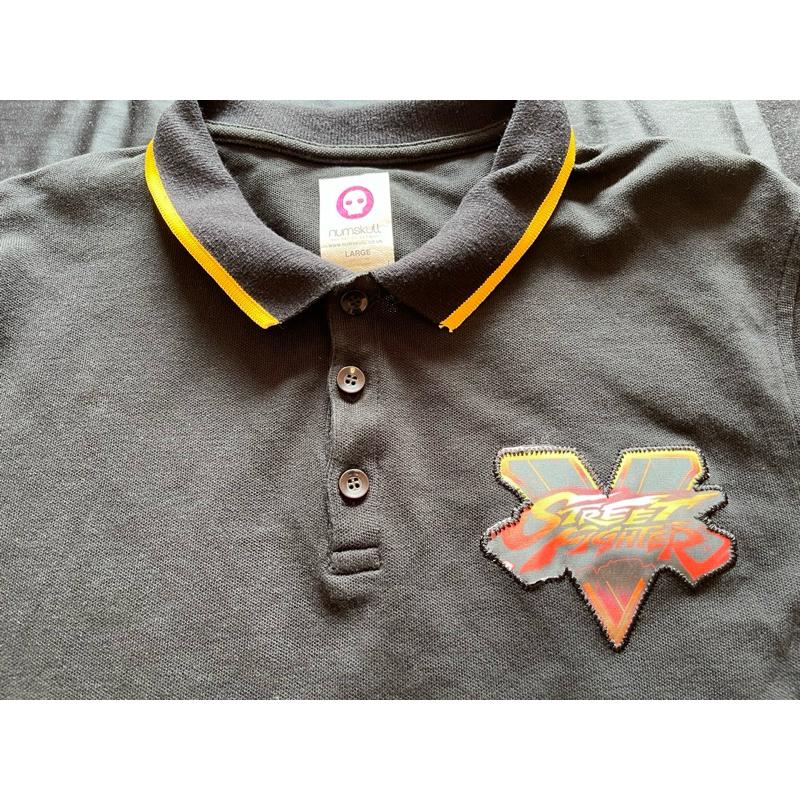 【 B1】二手古著Vintage numskull快打旋風5 Street Fighter V Polo衫SZ L-細節圖2