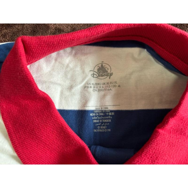 【K1】全新迪士尼樂園Disneyland 橫條紋polo 衫 SZ XL-細節圖3