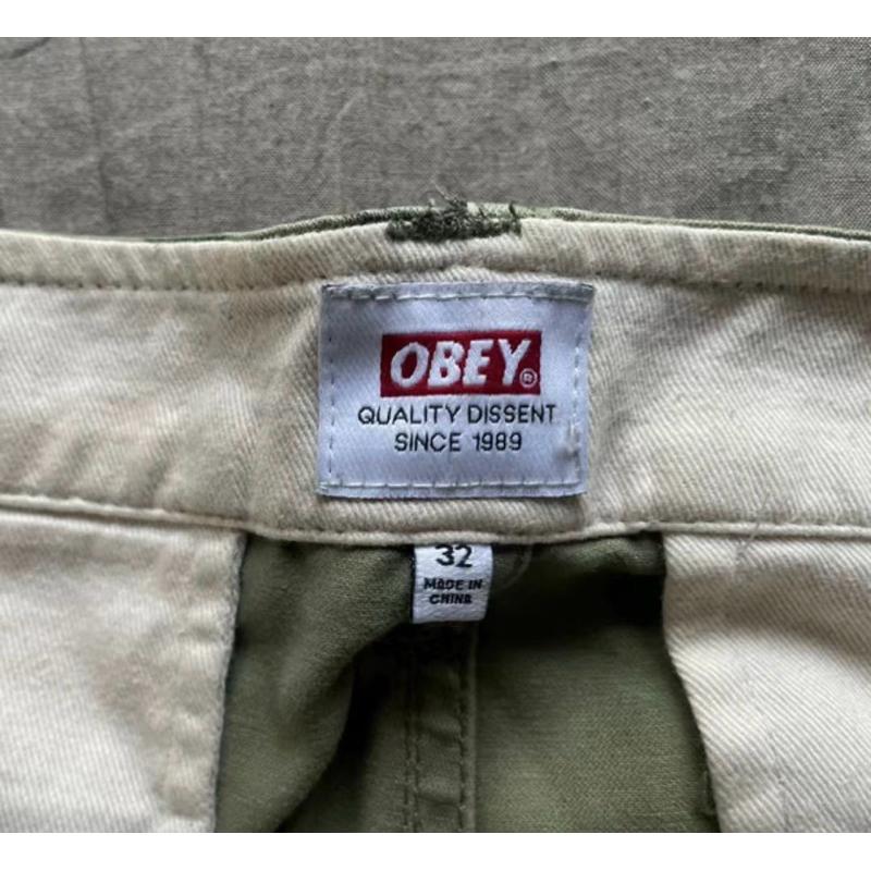 美國帶回二手古著Vintage Obey 迷彩短褲 SZ 32-細節圖3
