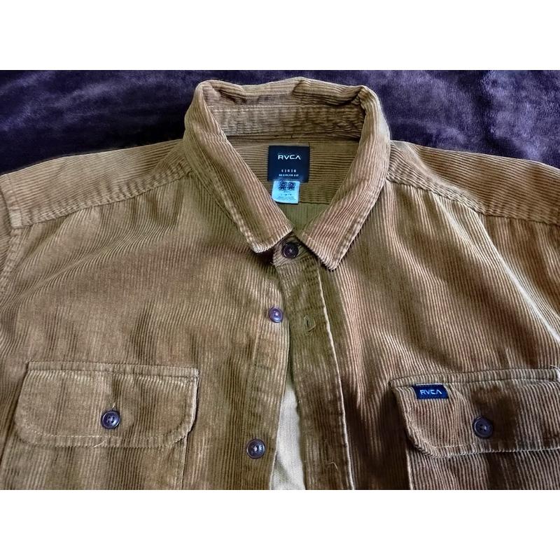 【F1】二手衝浪大牌RVCA 厚土黃色襯衫 SZ L-細節圖2