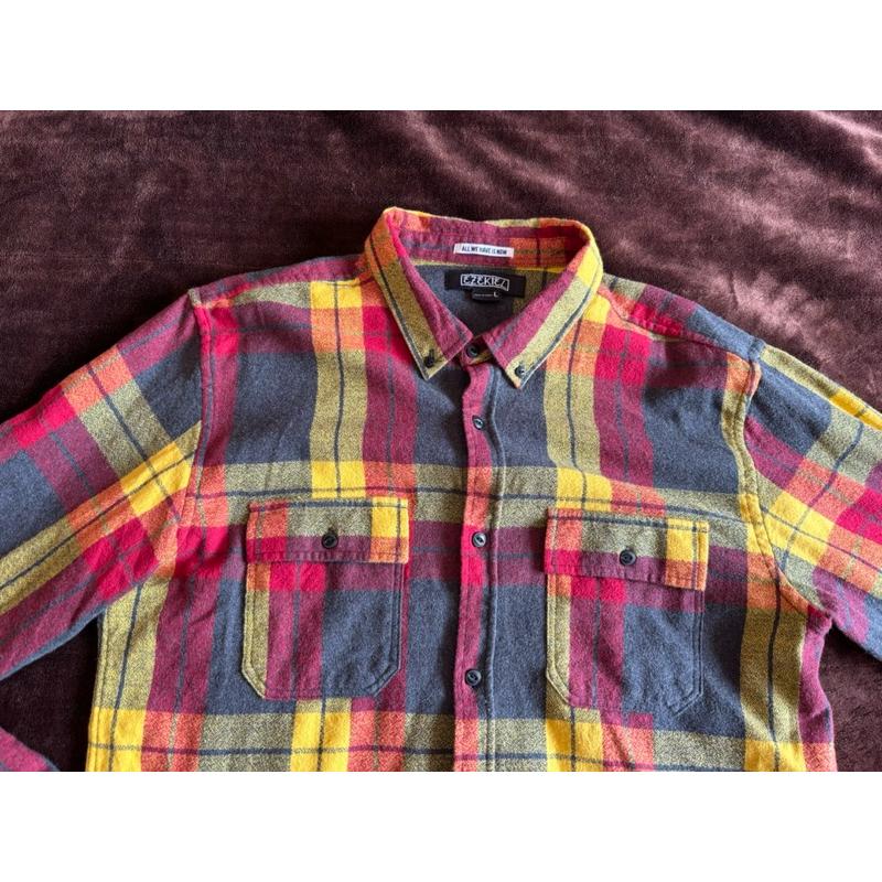 【L4】二手衝浪滑板大牌Ezekiel格紋襯衫 SZ L-細節圖3
