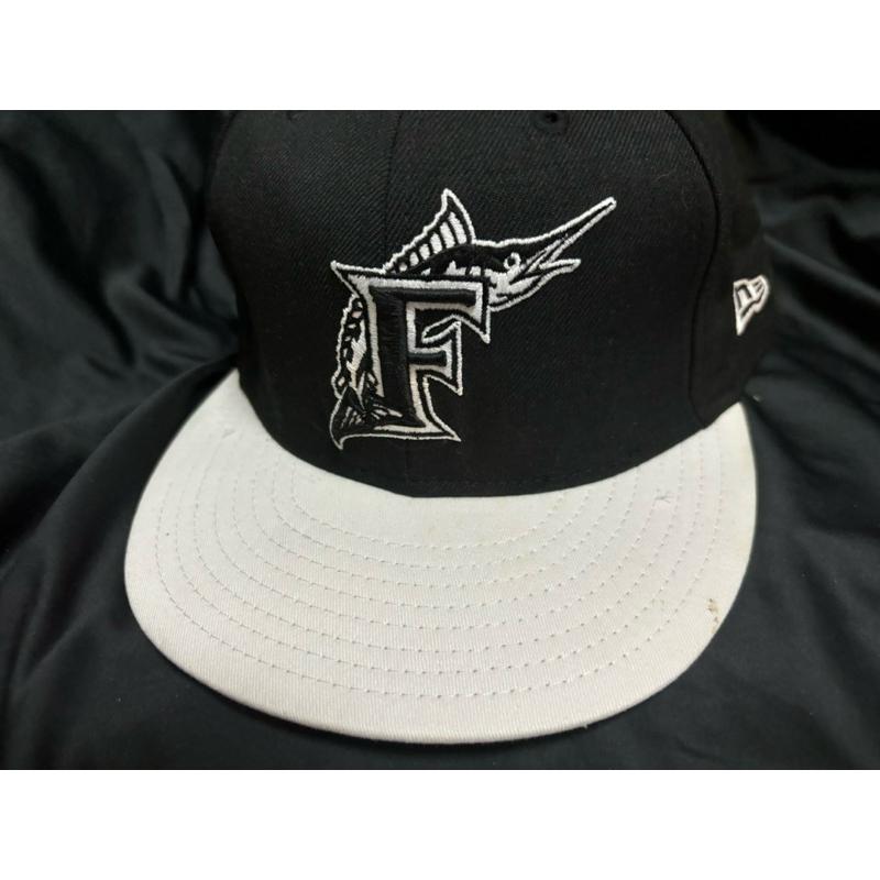 二手古著Vintage New Era MLB佛羅里達馬林魚Florida Marlins全封棒球帽SZ 7 1/2-細節圖2