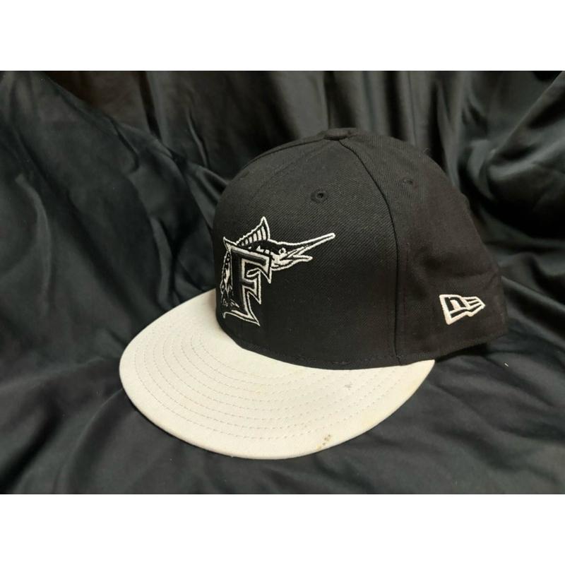 二手古著Vintage New Era MLB佛羅里達馬林魚Florida Marlins全封棒球帽SZ 7 1/2-細節圖3