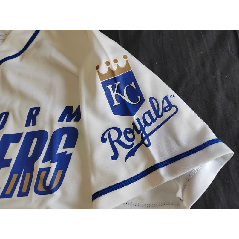 【 R3】全新美國大聯盟堪薩斯皇家Kansas Royals棒球球衣 SZ M/XL-細節圖5
