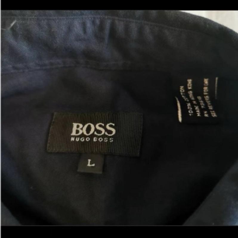 【L1】二手Vintage 香港制 Boss Hugo 黑色襯衫 SZ L-細節圖2