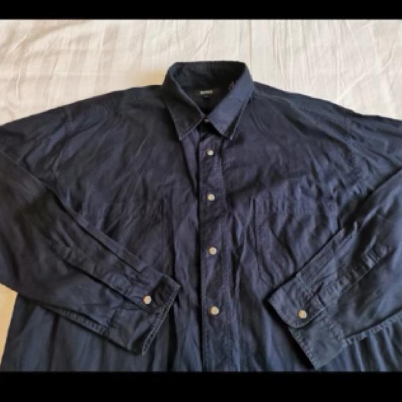 【L1】二手Vintage 香港制 Boss Hugo 黑色襯衫 SZ L-細節圖3
