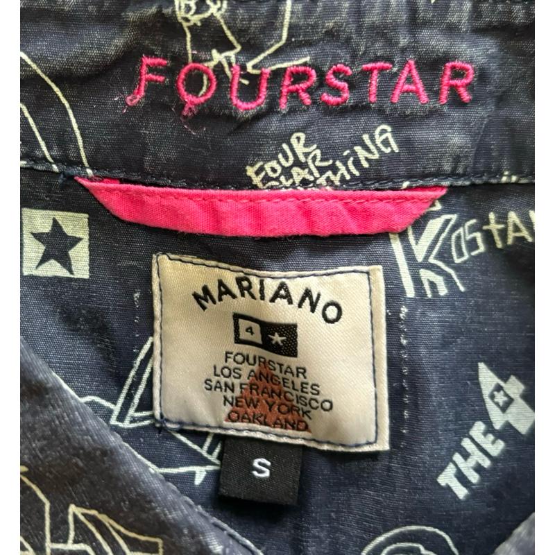 【L1】二手古著Vintage西海岸滑板大牌Fourstar Mariano系列短袖襯衫 SZ S-細節圖3