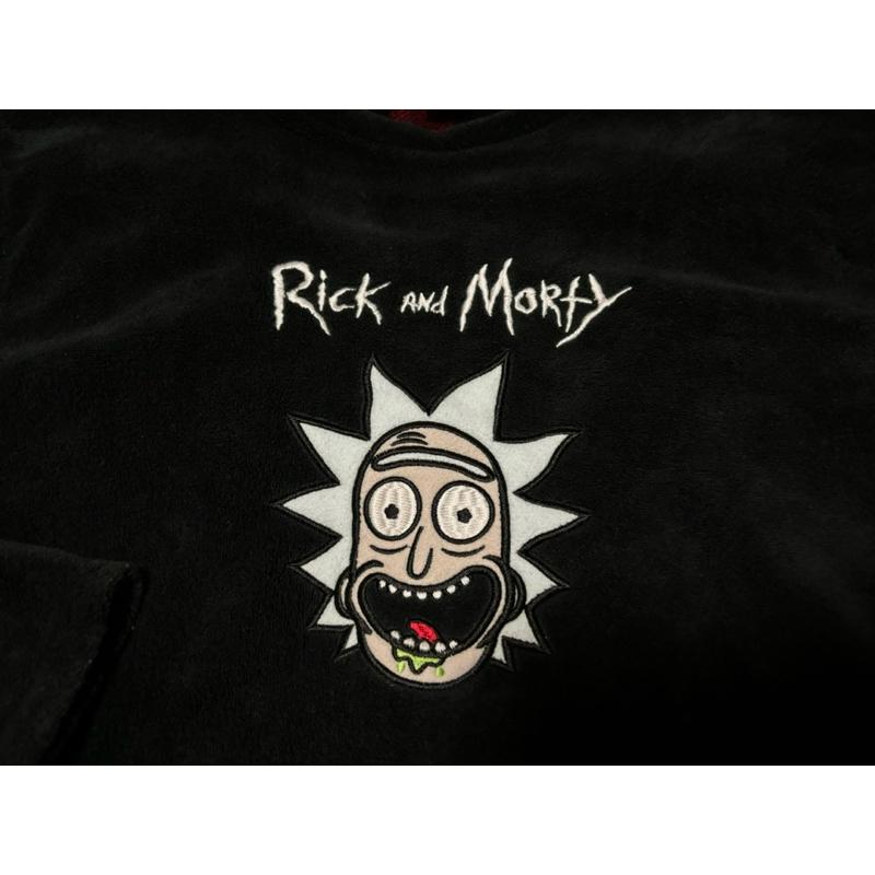 【R4】二手古著Vintage Rick and Morty絨毛大學T SZ L-細節圖2